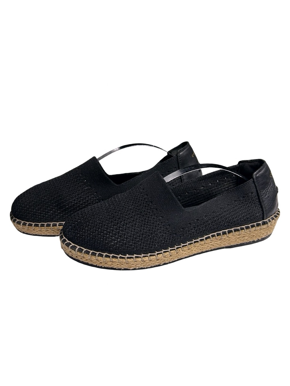 Cole Haan Cloudfeel Stitchlite Black Knit Espadrille Slip-On Flats. Sz 8.5